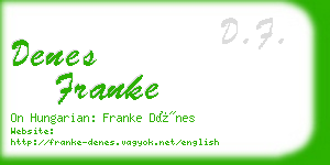 denes franke business card